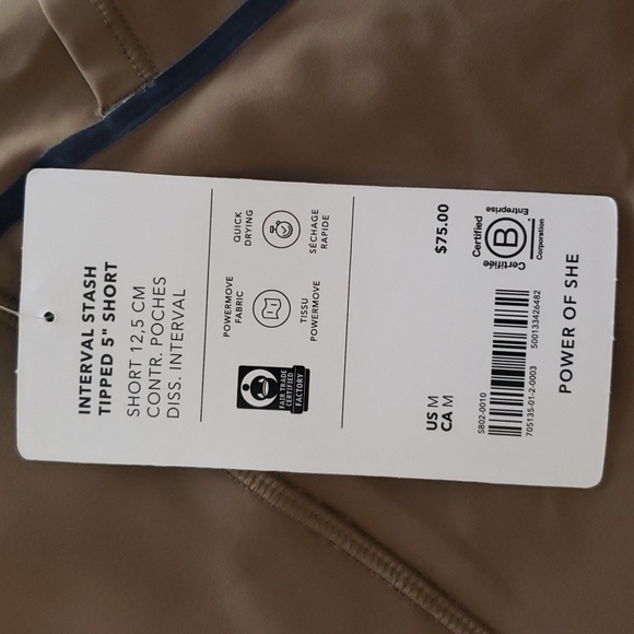 NWT Athleta Interval Stash Tipped 5" Shorts- M - Picture 4 of 6